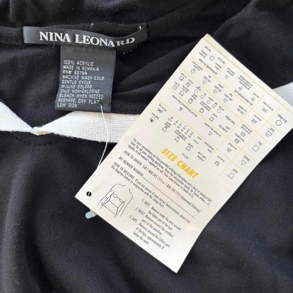 Nina Leonard Black Preppy Long Sleeve Flattering Top with Cape Sz 1X NWT - Picture 5 of 5